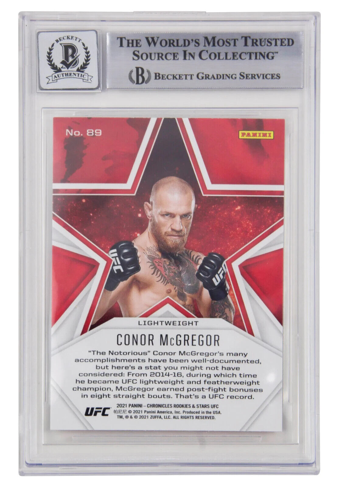 Conor McGregor Signed 2021 Panini Chronicles UFC Stars – BGS 10 Autograph